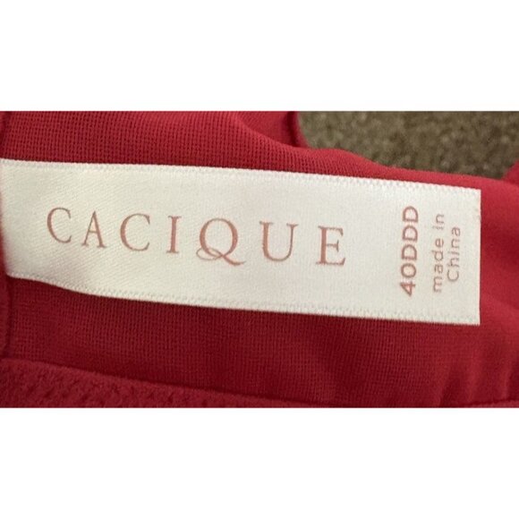 Cacique 40 DDD BRA Red Gold Snowflake Lightly Lined T-Shirt No Wire LANE Bryant - Picture 6 of 6